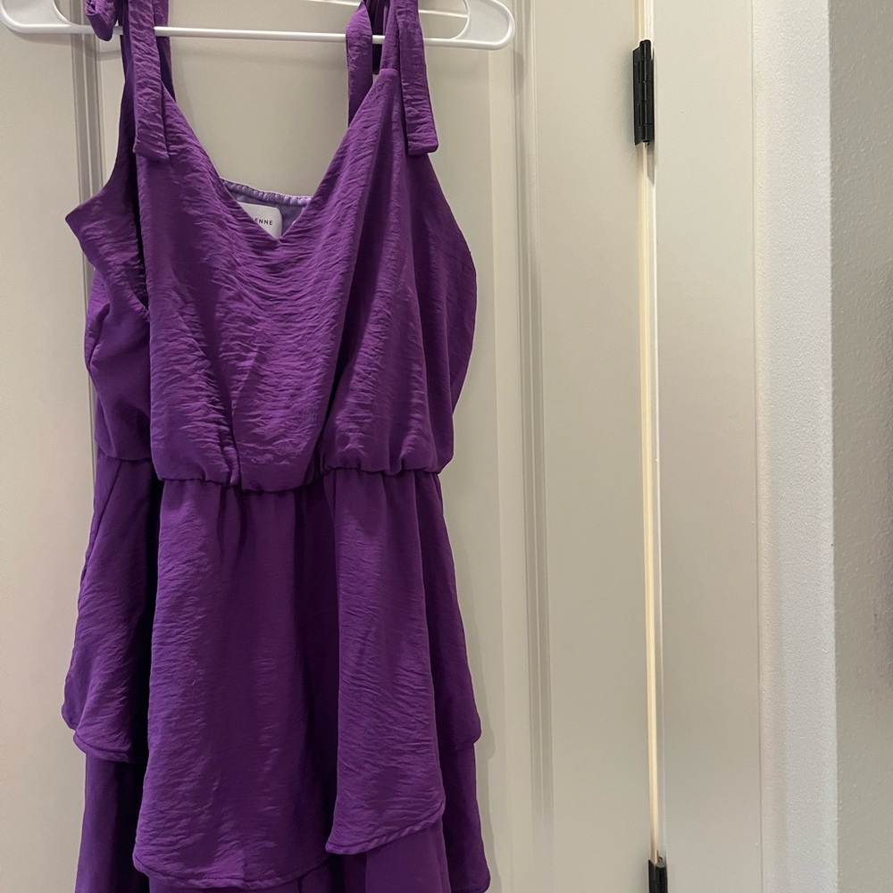 Purple Layered Sleeveless romper